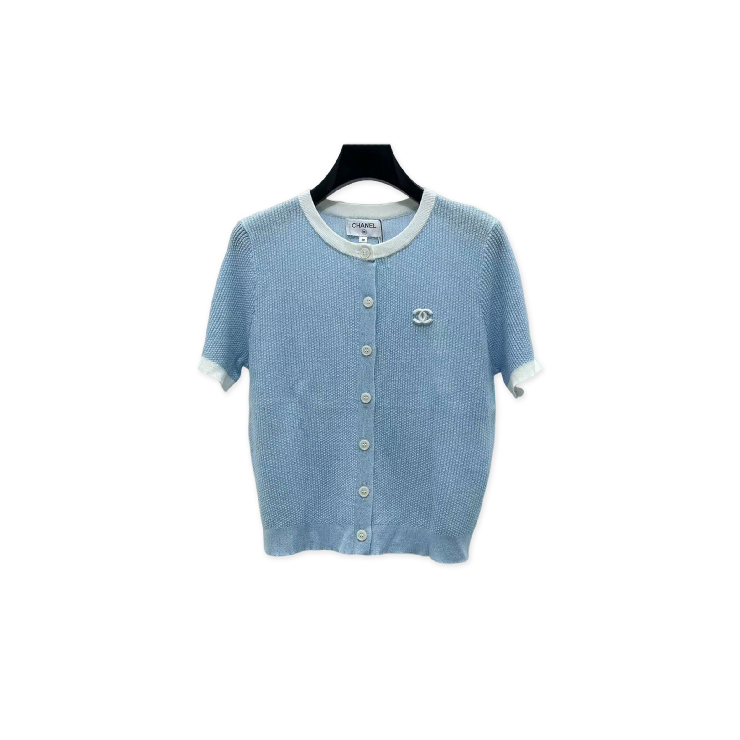 CHANEL SHORT-SLEEVED KNITTED CARDIGAN